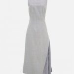OPEN BACK SIDE PLEATS MIDI DRESS