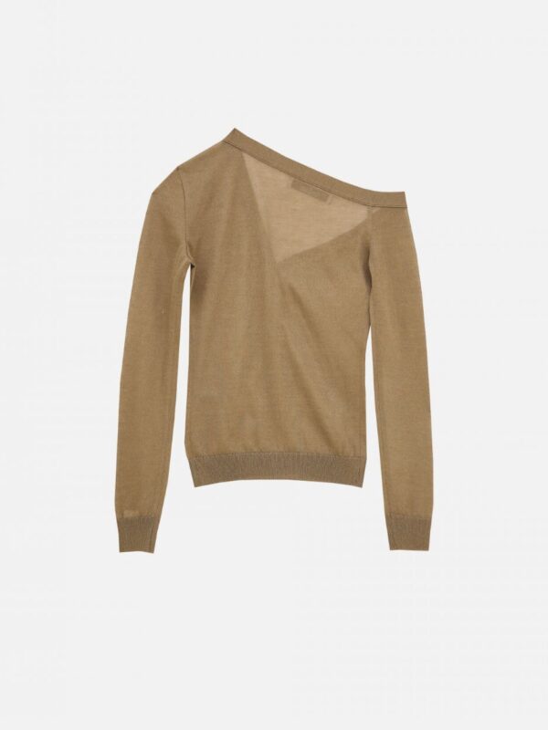 ASYMMETRIC OFF THE SHOULDER CARDIGAN