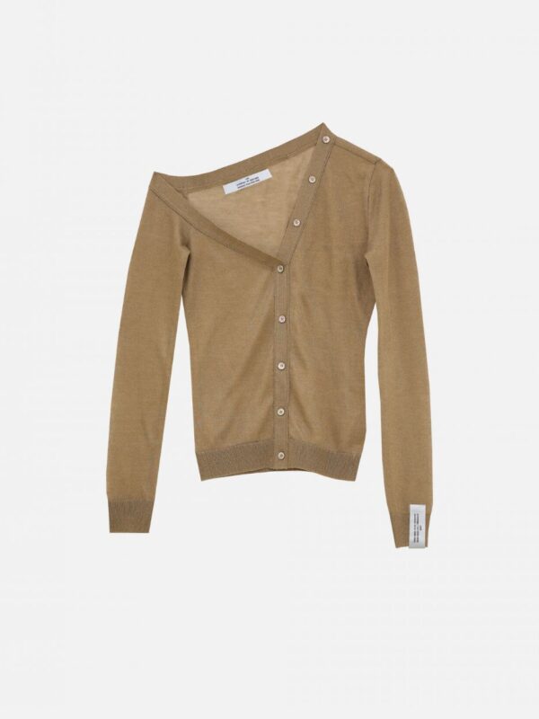 ASYMMETRIC OFF THE SHOULDER CARDIGAN