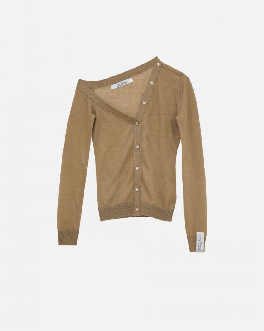 ASYMMETRIC OFF THE SHOULDER CARDIGAN