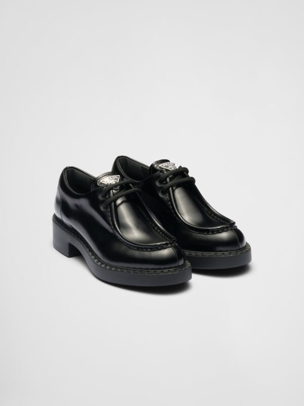 PATENT LEATHER LACE UP LOAFERS