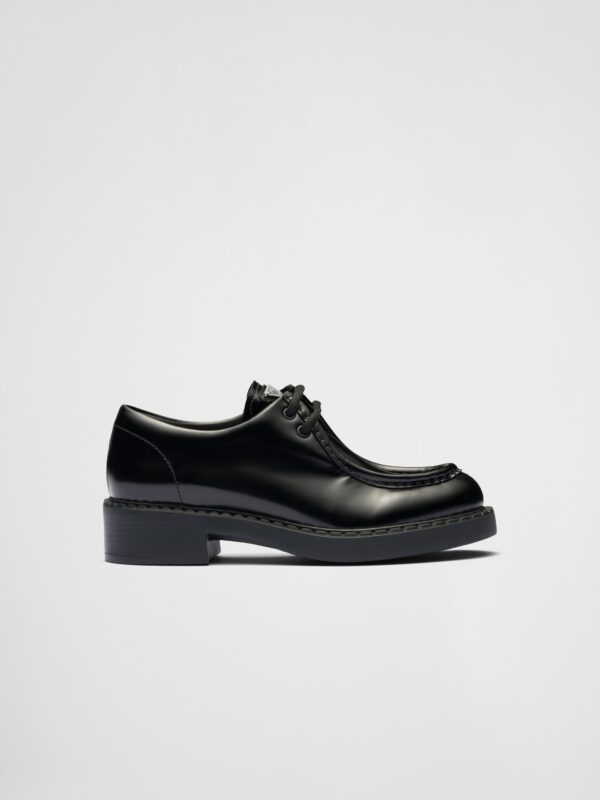 PATENT LEATHER LACE UP LOAFERS