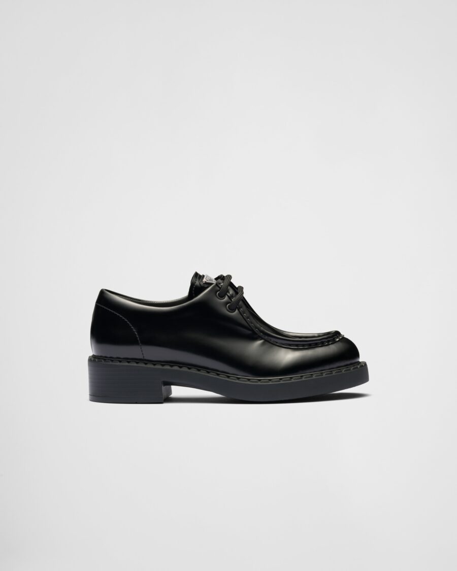 PATENT LEATHER LACE UP LOAFERS