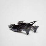 BRUSHED LEATHER SLINGBACK PUMPS