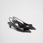 BRUSHED LEATHER SLINGBACK PUMPS