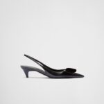 BRUSHED LEATHER SLINGBACK PUMPS