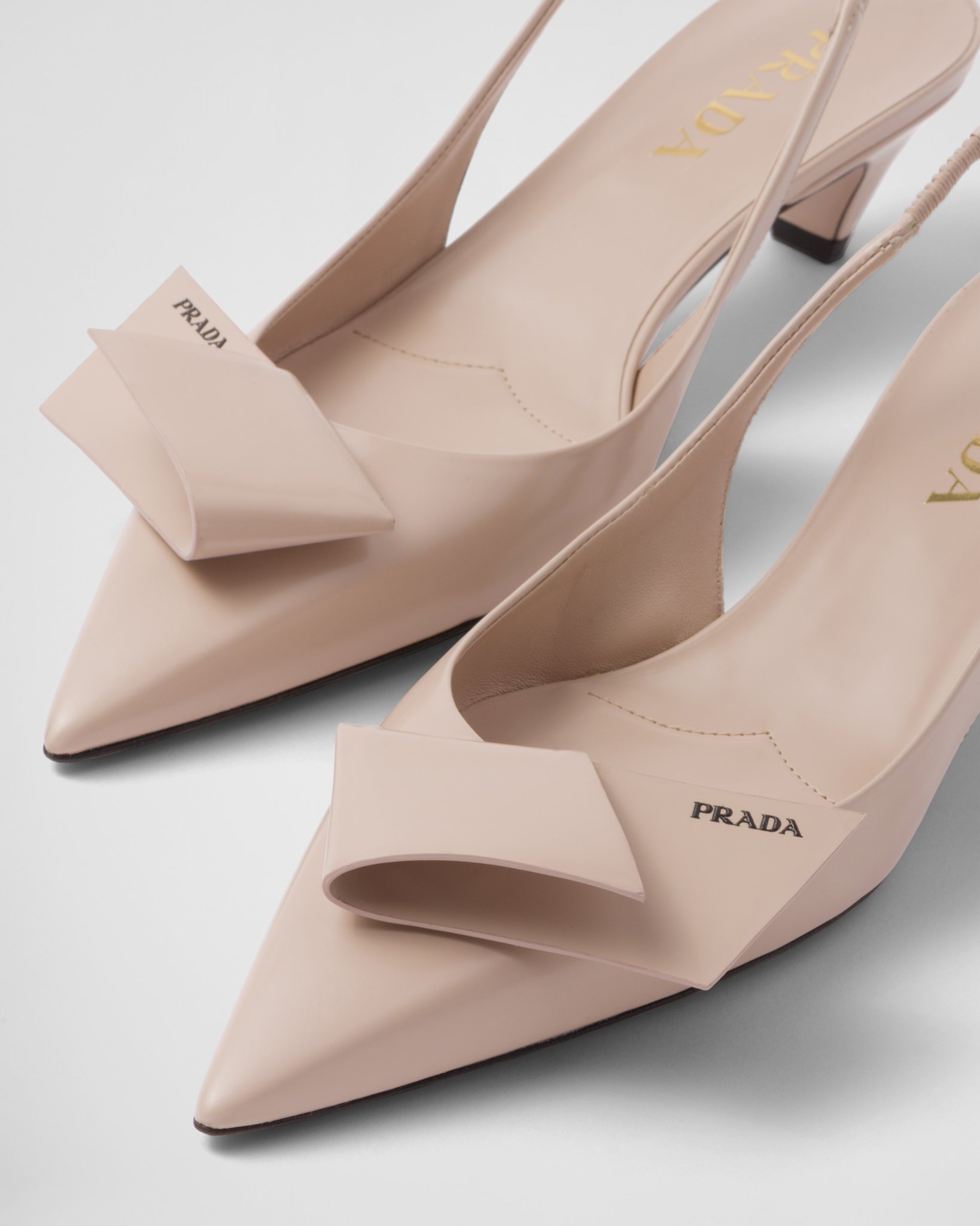 brushed leather slingback pumps