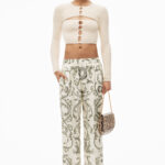 MONEY PRINT PANT IN HEAVY SILK TWILL