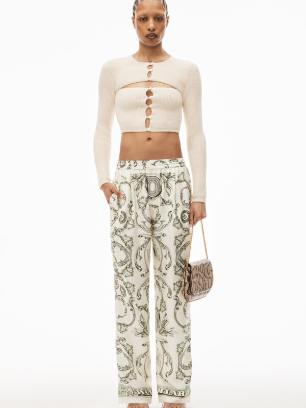 MONEY PRINT PANT IN HEAVY SILK TWILL
