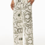 MONEY PRINT PANT IN HEAVY SILK TWILL