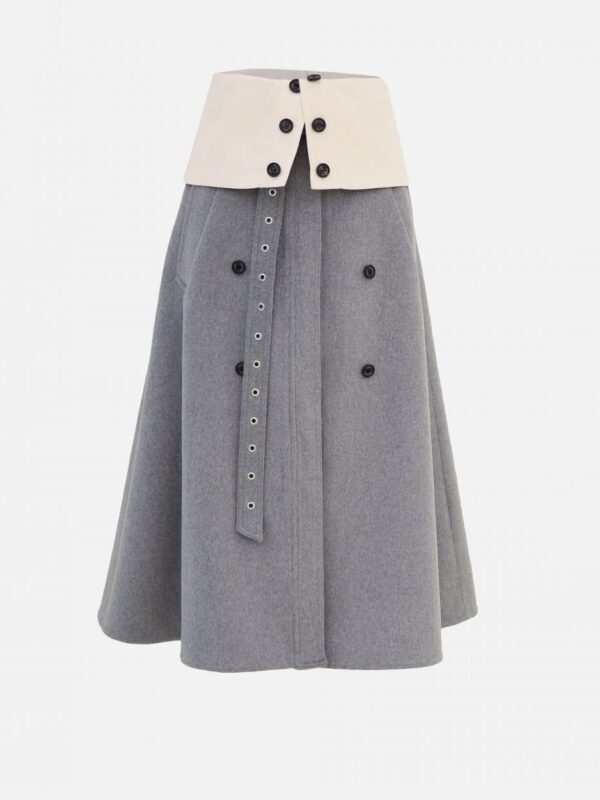 DOUBLE FLAP BUTTONED SKIRT