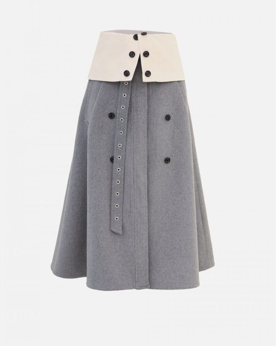 DOUBLE FLAP BUTTONED SKIRT