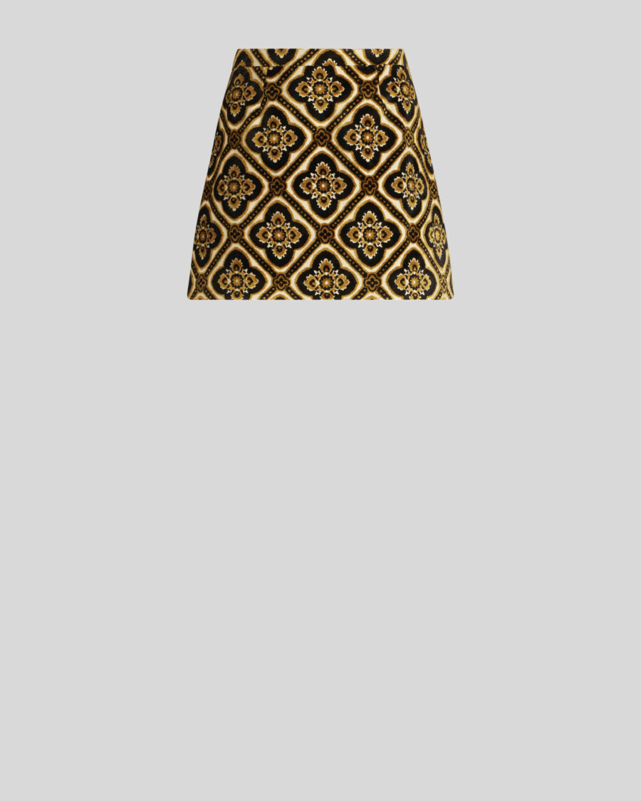 JACQUARD VELVET MINI SKIRT