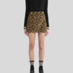 JACQUARD VELVET MINI SKIRT