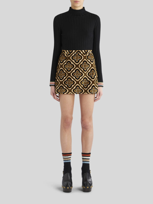 JACQUARD VELVET MINI SKIRT