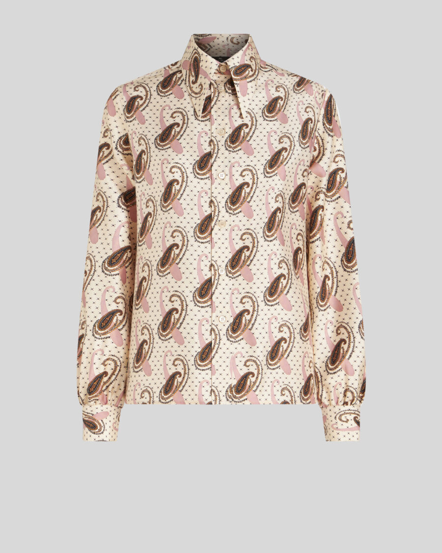 TWILL SHIRT WITH PAISLEY MOTIF