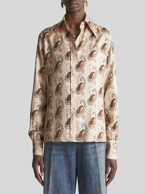 TWILL SHIRT WITH PAISLEY MOTIF