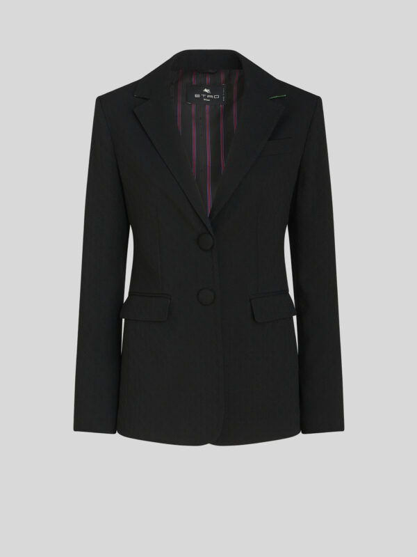 WOOL JACKET WITH STRIPED LINING