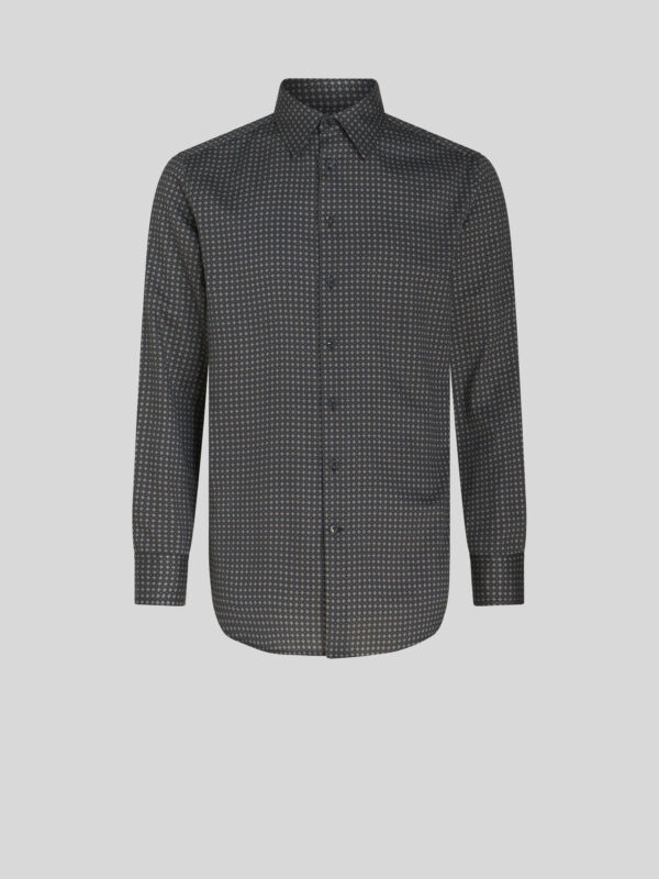 MICRO GEOMETRIC PRINT COTTON SHIRT