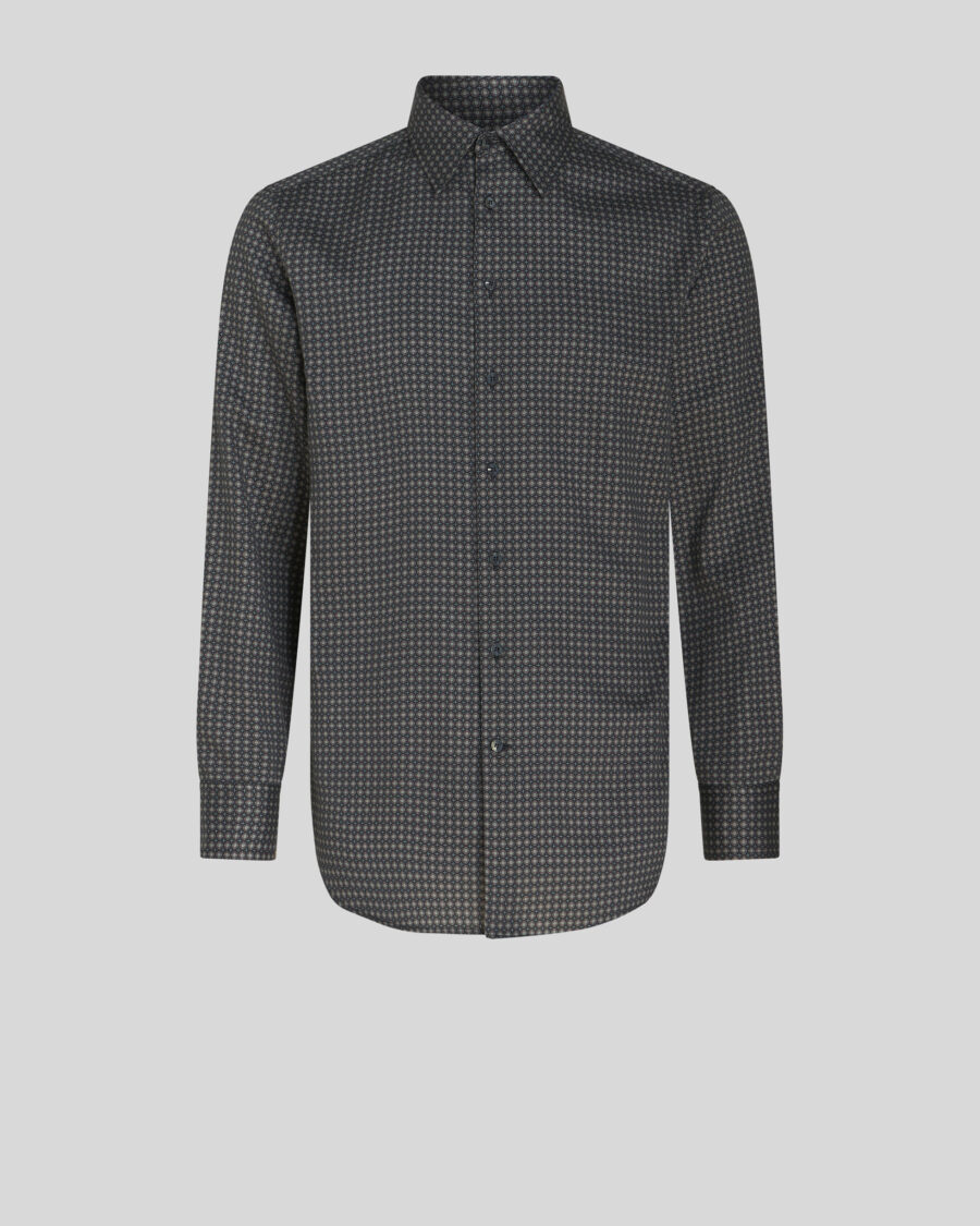 MICRO GEOMETRIC PRINT COTTON SHIRT