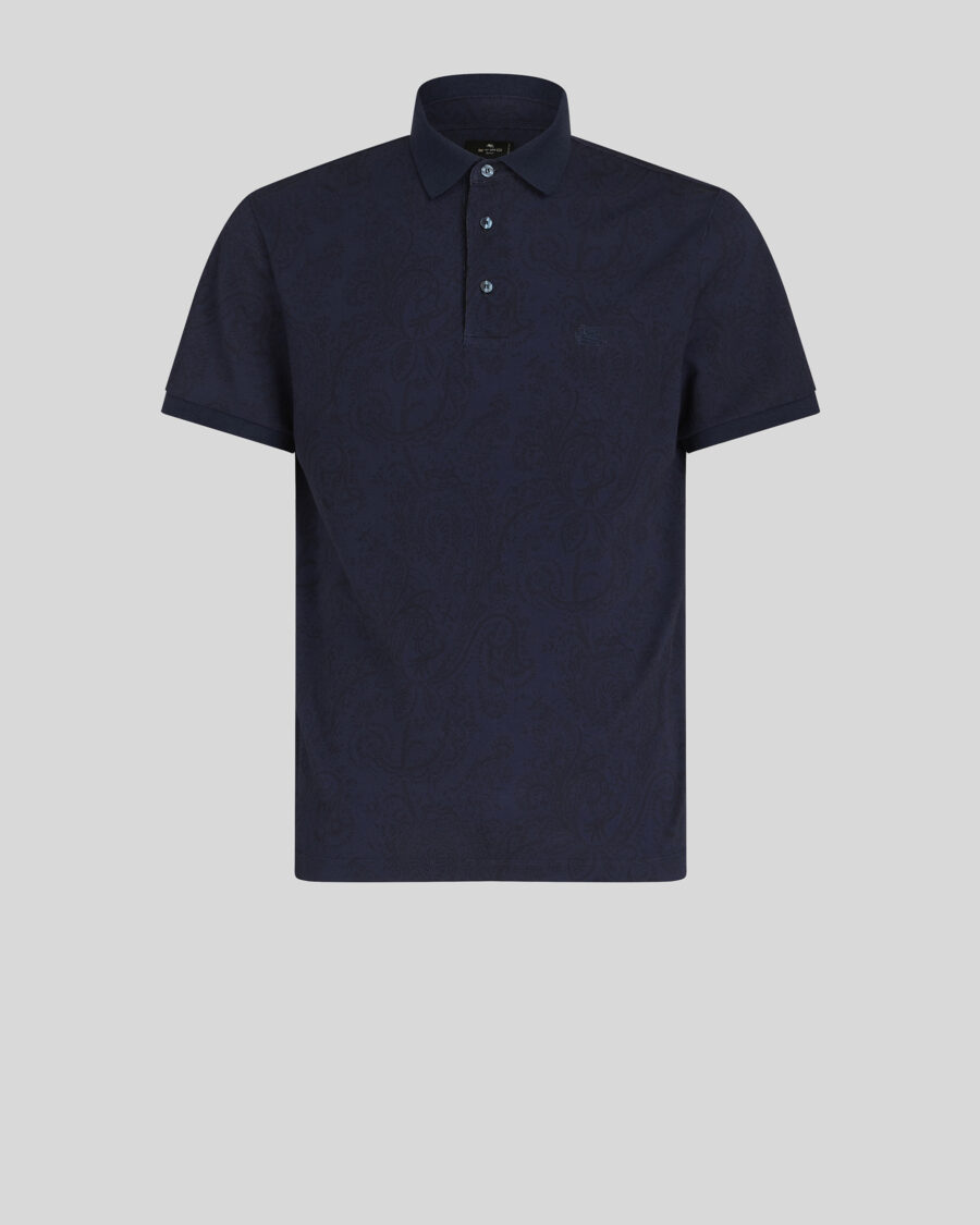 JERSEY POLO SHIRT WITH PAISLEY DESIGNS