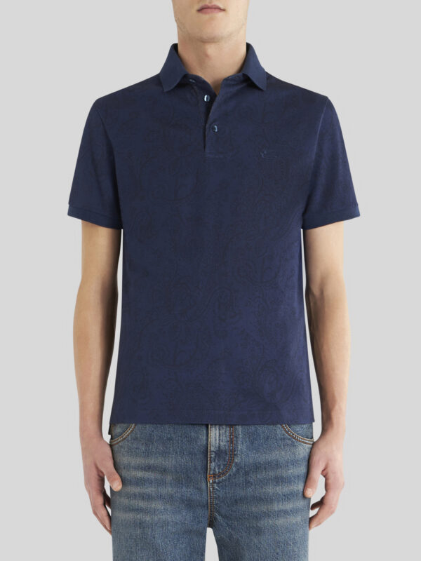 JERSEY POLO SHIRT WITH PAISLEY DESIGNS