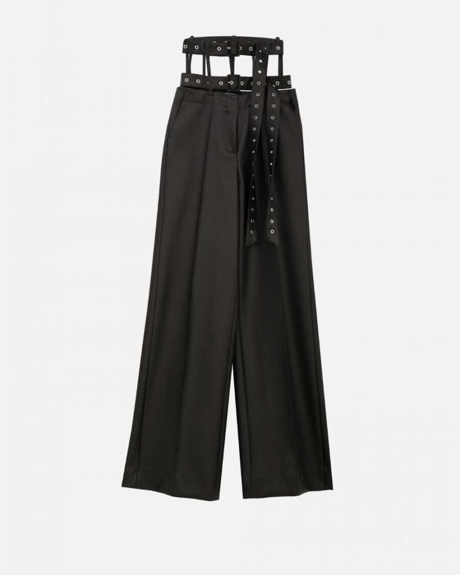 HIGH WAISTED BELTED TROUSERS