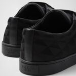LEATHER AND NYLON TRIANGLE SNEAKERS