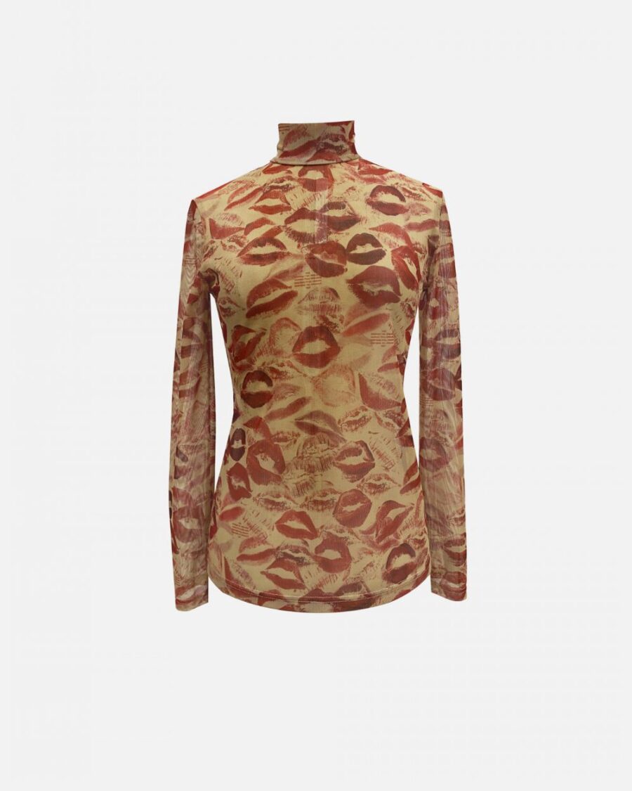 MESH TURTLENECK TOP