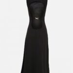 OPEN BACK SIDE PLEATS MIDI DRESS