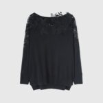 LACE WIDE NECK SWEATER
