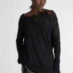 LACE WIDE NECK SWEATER
