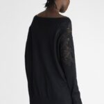 LACE WIDE NECK SWEATER