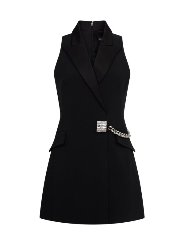 SLEEVELESS DINNER JACKET MINI DRESS