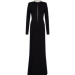 CRYSTAL EMBROIDERED HIGH COLLAR GOWN