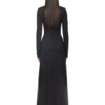 CRYSTAL EMBROIDERED HIGH COLLAR GOWN