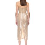 SEQUIN CAMI MIDI DRESS IN BEIGE