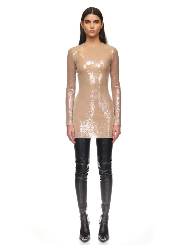 LONG SLEEVE SEQUIN MINI DRESS