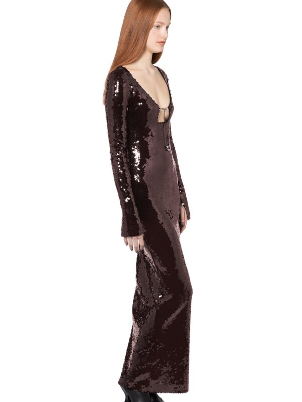SOLARIA MIDI DRESS IN BITTER CHOCOLATE SEQUIN