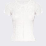 CREW NECK KNIT TEE | ALMOND WHITE