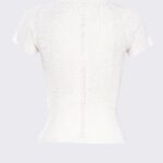 CREW NECK KNIT TEE | ALMOND WHITE