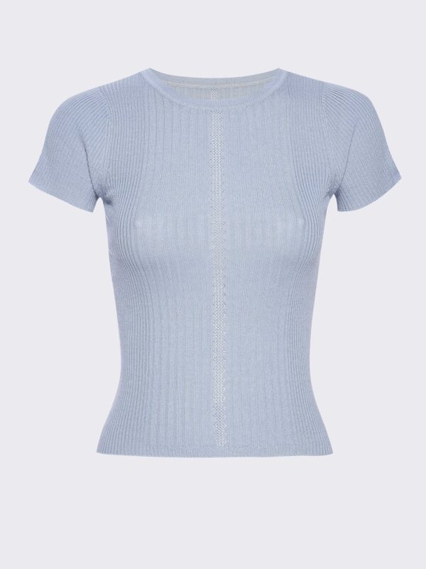 CREW NECK KNIT TEE | DUSTY BLUE
