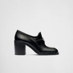 HIGH HEEL BRUSHED LEATHER LOAFERS