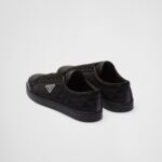 LEATHER AND NYLON TRIANGLE SNEAKERS