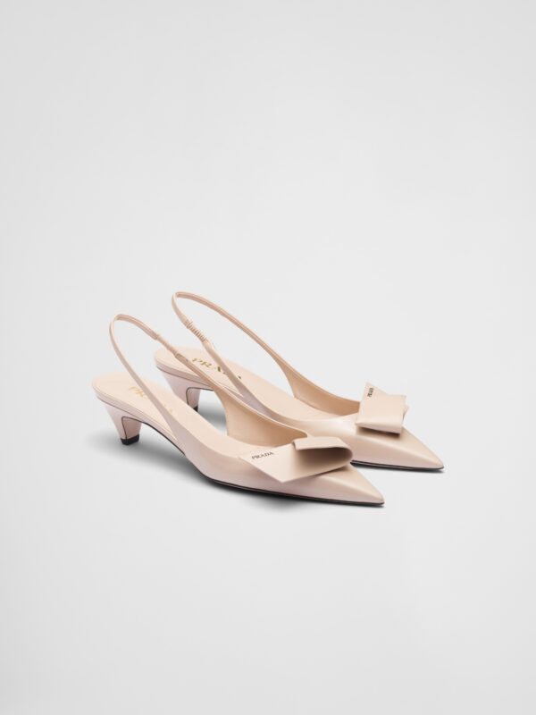 BRUSHED LEATHER SLINGBACK PUMPS