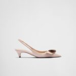 BRUSHED LEATHER SLINGBACK PUMPS