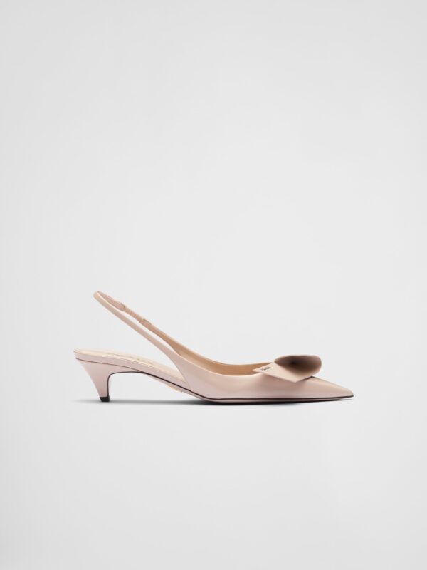 BRUSHED LEATHER SLINGBACK PUMPS