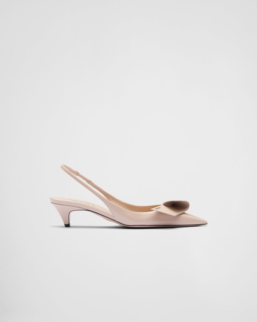 BRUSHED LEATHER SLINGBACK PUMPS