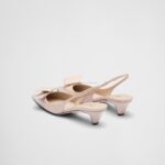 BRUSHED LEATHER SLINGBACK PUMPS