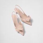 BRUSHED LEATHER SLINGBACK PUMPS